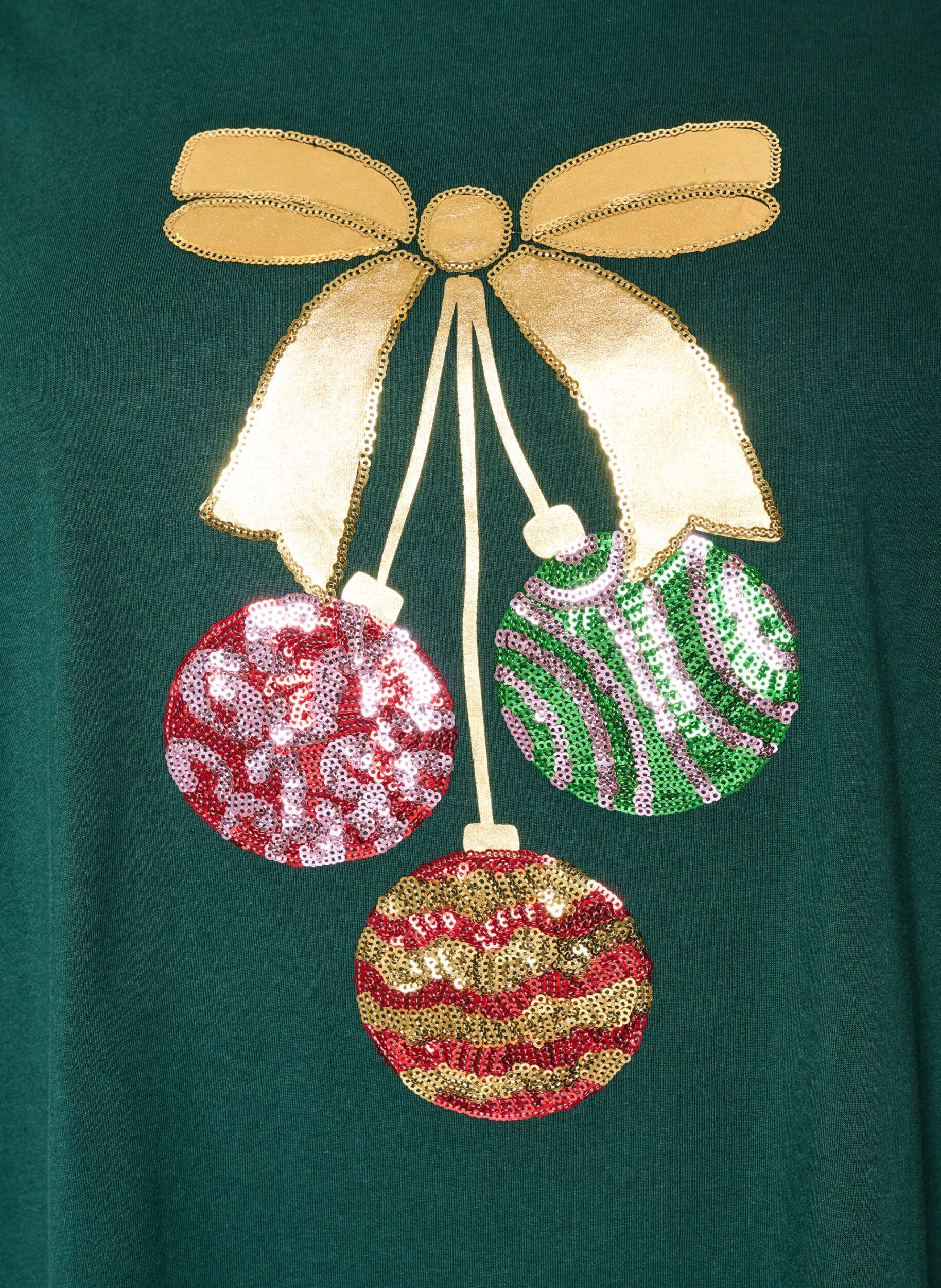 ZizziKerst T-shirt van biologisch katoen, Groen, Packshot image number 2
