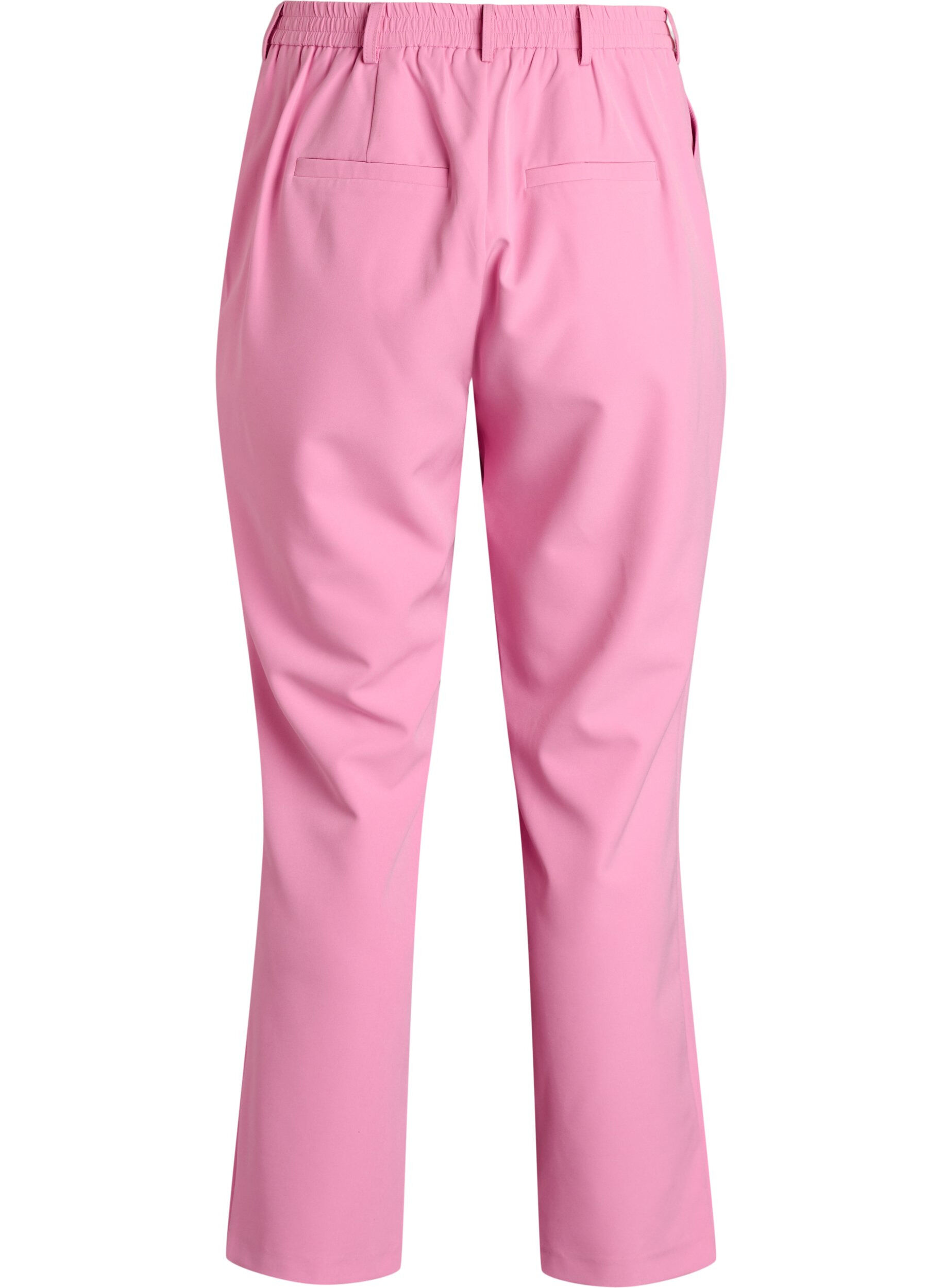 Zizzi Broek met zakken en rechte pijpen, Roze, Packshot image number 1