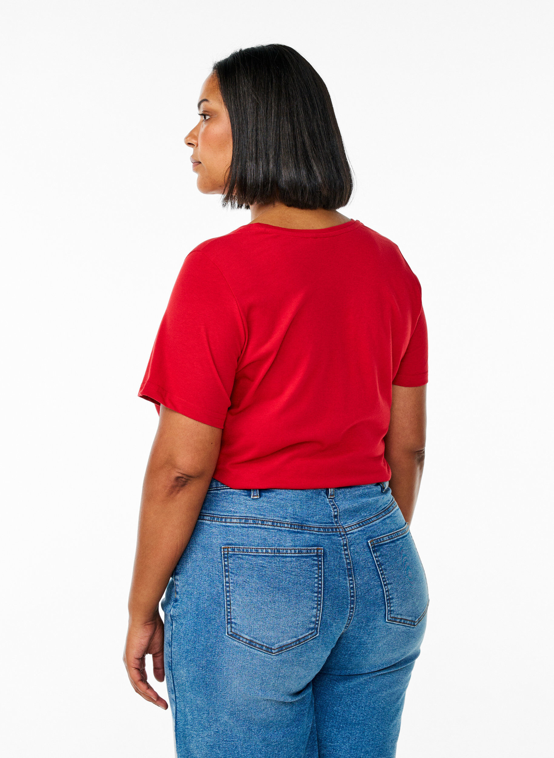 Zizzi FLASH - T-shirt met motief, Rood, Model image number 2