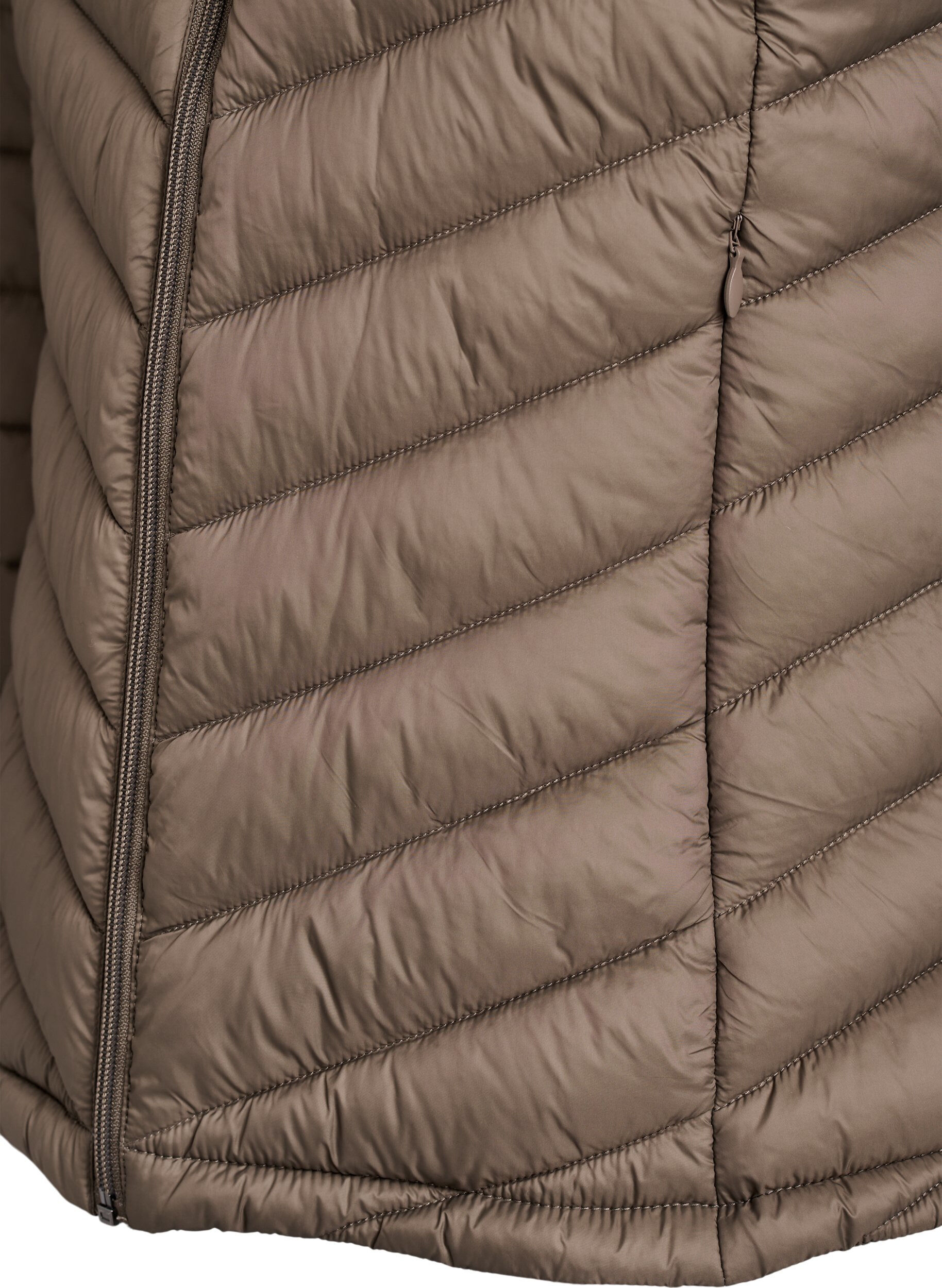 Zizzi Lichtgewicht jas met zakken, Bruin, Packshot image number 3