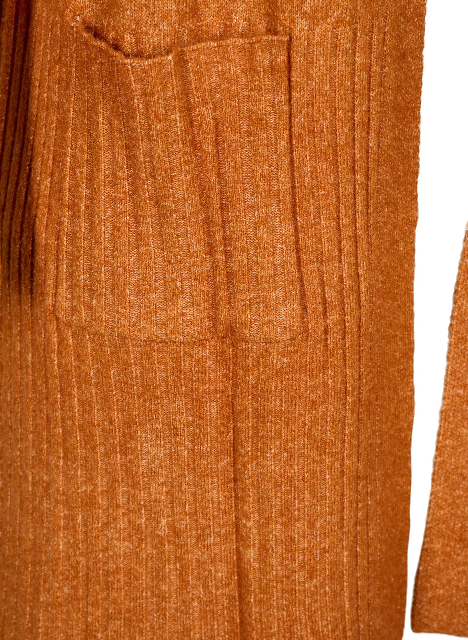 Zizzi Lang vest met zakken, Autumnal Mel., Packshot image number 3