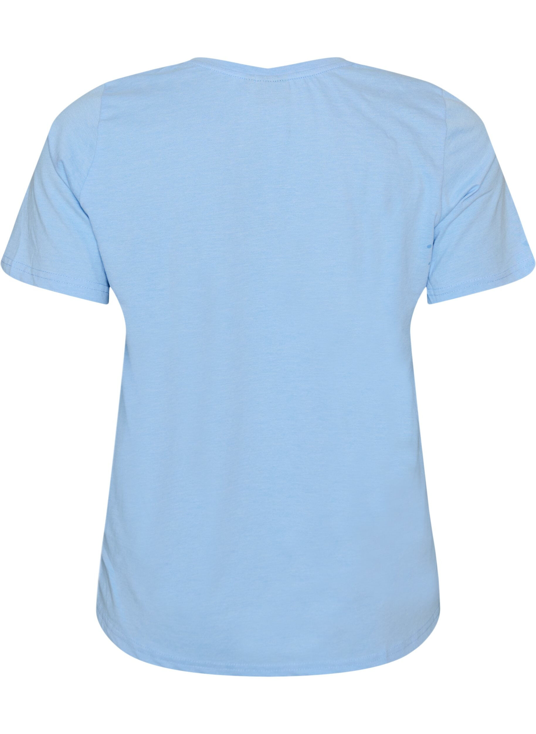 Zizzi T-shirt met V-hals, Blauw, Packshot image number 1