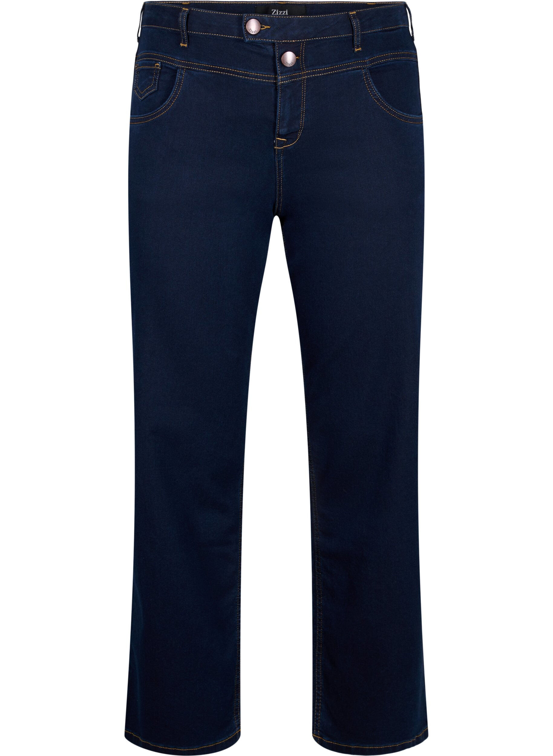 ZizziRegular fit Gemma jeans met hoge taille, Blauw, Packshot image number 0