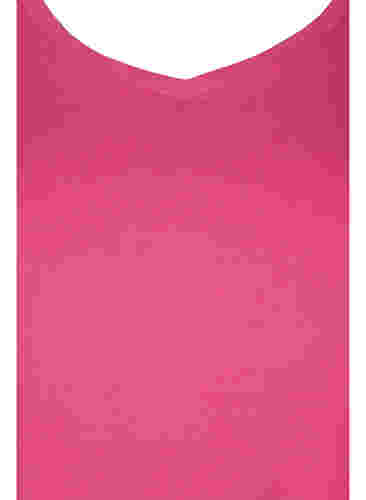 Basic t-shirt in effen kleur met katoen, Hot Pink, Packshot image number 2
