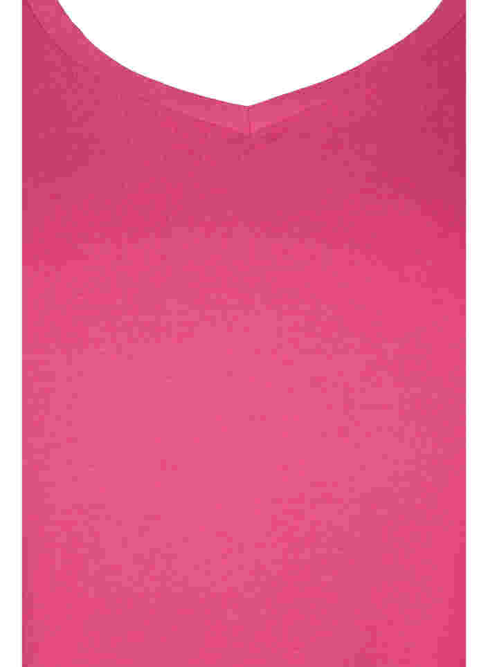 Basic t-shirt in effen kleur met katoen, Hot Pink, Packshot image number 2