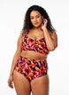 Bikinibroekje met print en een hoge taille, Rood, Model image number 0