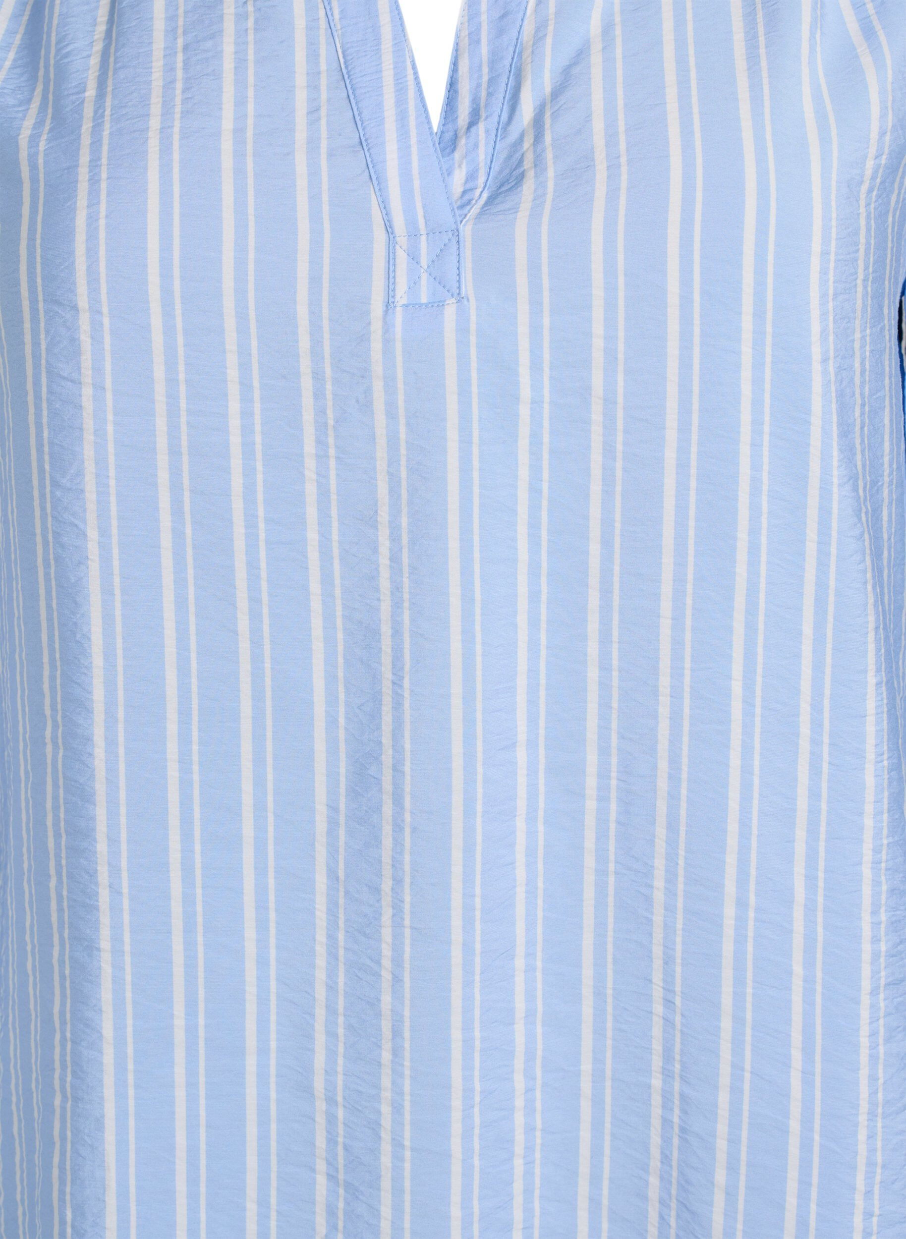 Zizzi FLASH - Gestreepte blouse met V-hals, Blauw, Packshot image number 2