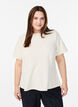 Korte mouwen blouse met figuurnaden, Beige, Model image number 0
