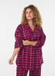 Geruite katoenen pyjamashirt met lange mouwen, Rood, Model image number 0