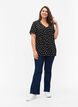 FLASH - Bedrukt t-shirt met v-hals, Black Dot, Model image number 2
