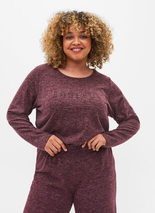 Gemêleerde blouse met tekstprint, Port Royal Mel., Model image number 0