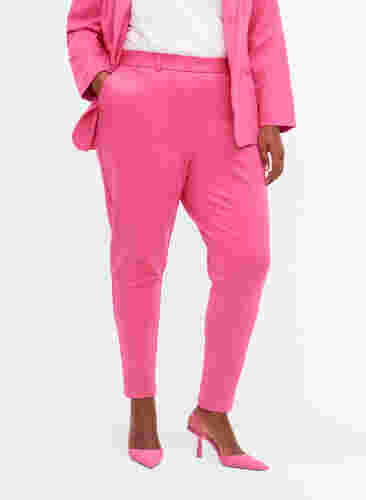 Basic blazer met knoop en sierzakken, Shocking Pink, Model image number 2