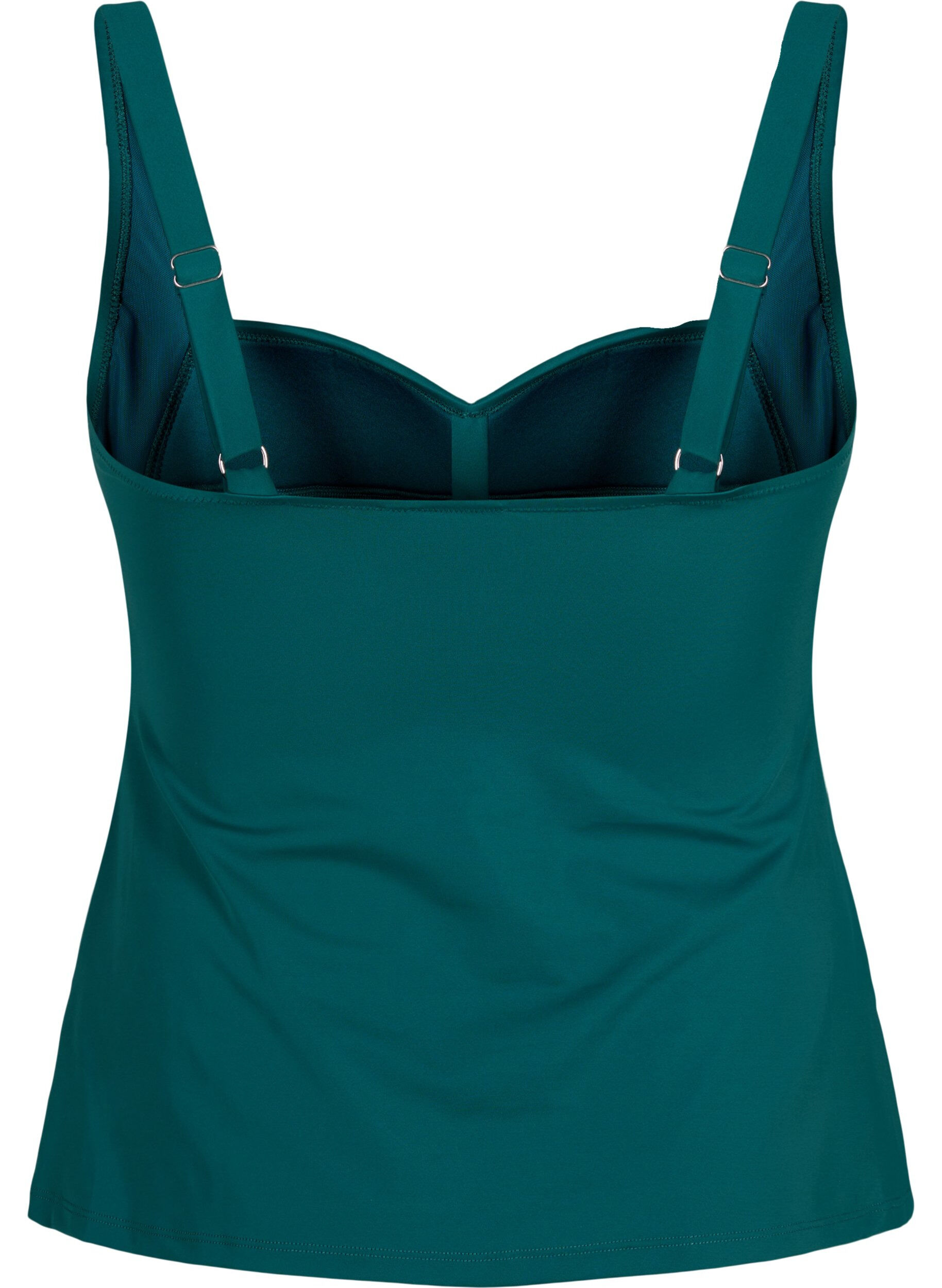 Zizzi Gedrapeerde tankini, Groen, Packshot image number 1