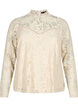 Kanten blouse met lange mouwen, Champagne, Packshot image number 0
