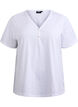 T-shirt met knoopdetail, Wit, Packshot image number 0