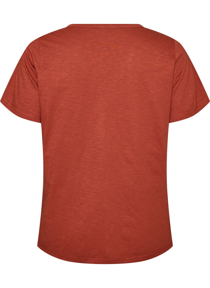 T-shirt met knoopdetail, Bruin, Packshot image number 1