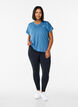 Sportief t-shirt met korte mouwen en v-hals, Blauw, Model image number 1