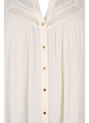 Mouwloze viscose blouse met gehaakt detail, Bone White, Packshot image number 2