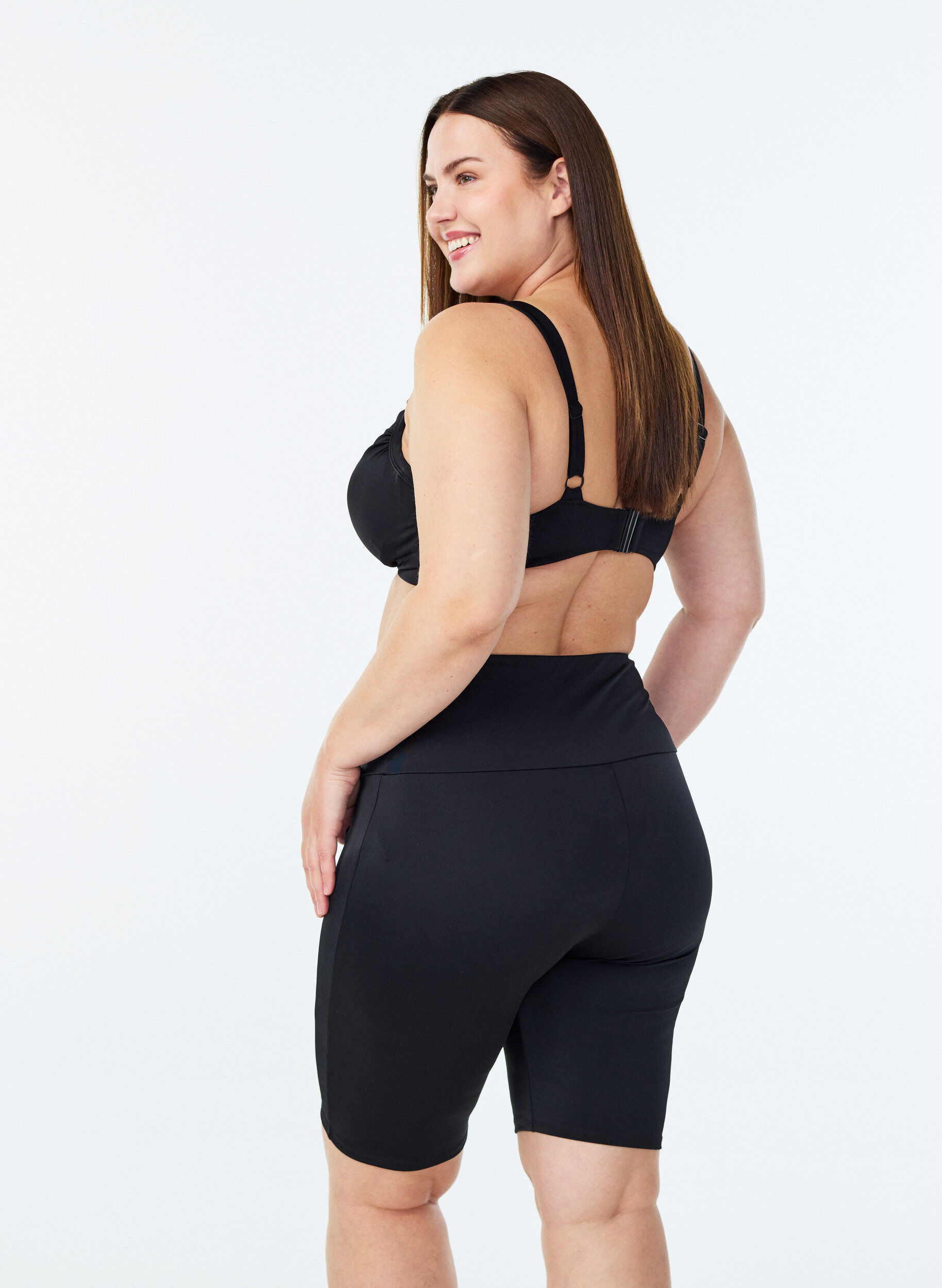 Zizzi Lange zwembroek, Zwart, Model image number 2