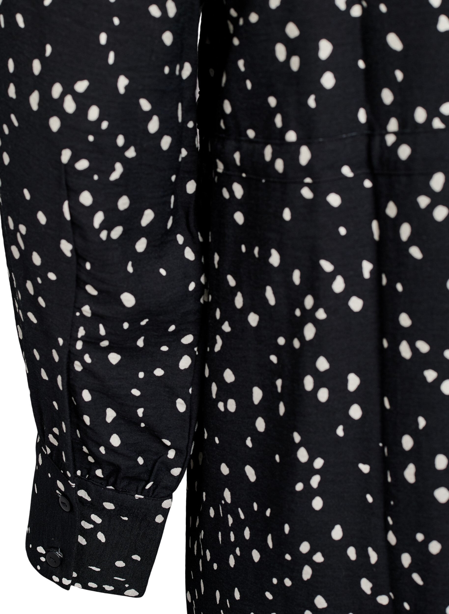 Zizzi Shirt jurk met strikceintuur en print, Zwart, Packshot image number 3