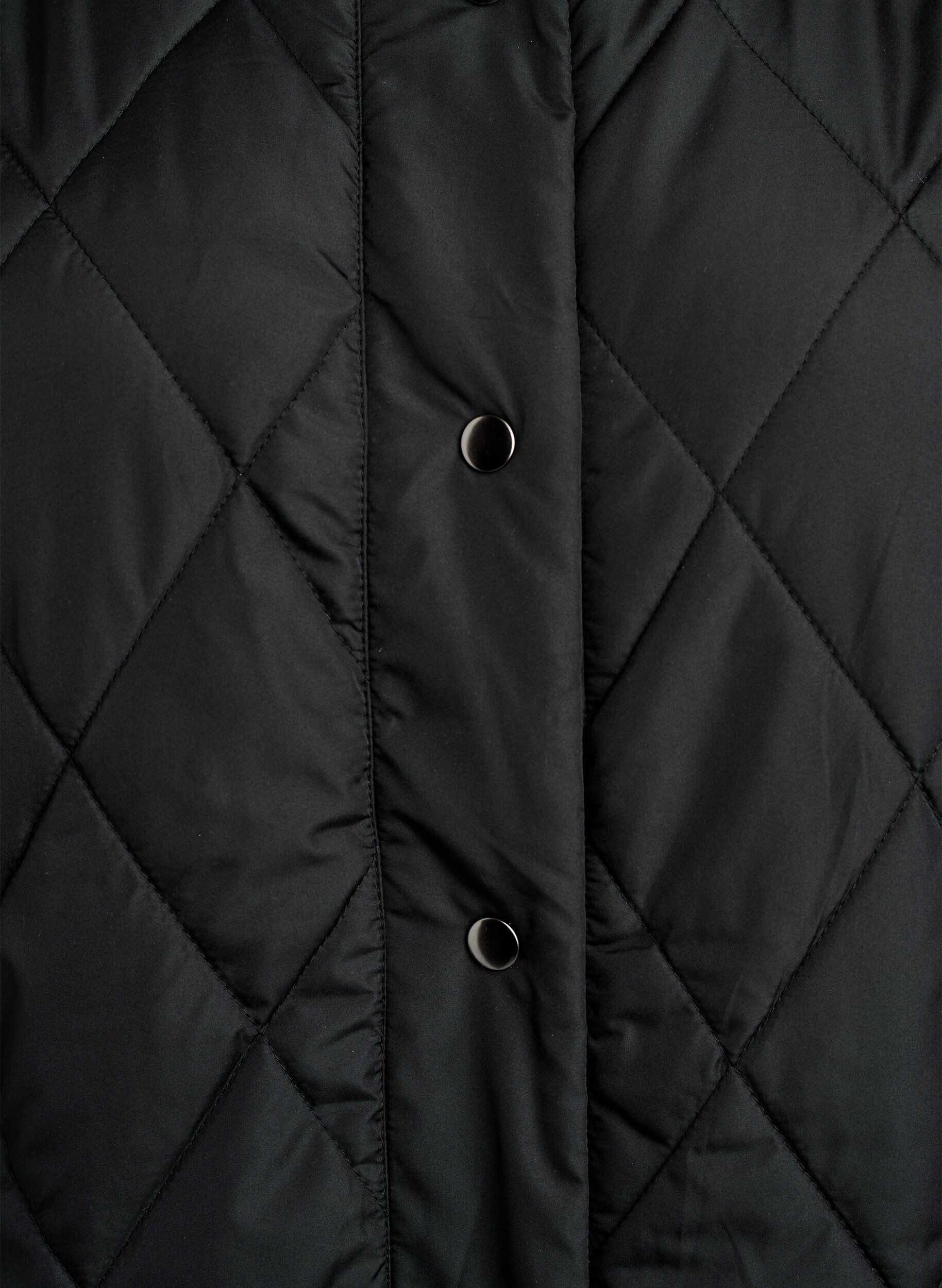 ZizziLange gewatteerde gilet met drukknoopsluiting, Zwart, Packshot image number 2