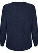Gem&ecirc;leerde gebreide blouse met ronde hals, Blauw, Packshot image number 1
