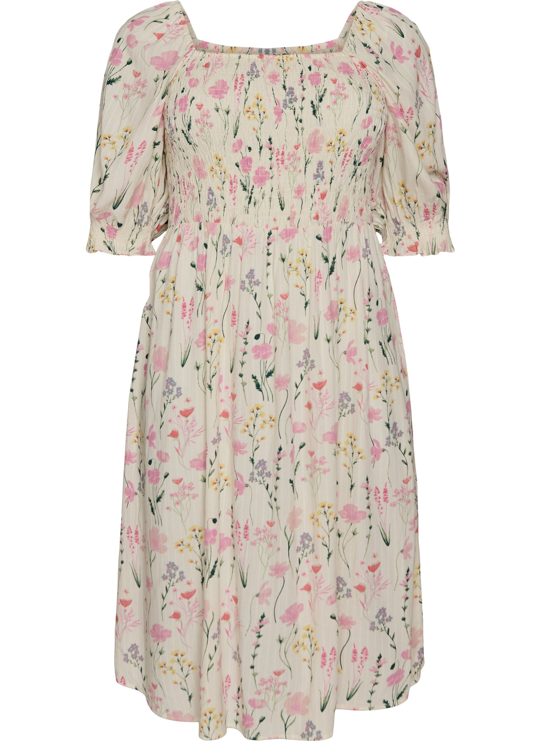 Gebloemde viscose zomerjurk