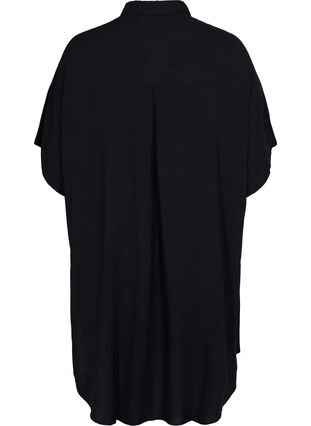 Lange viscose blouse met 2/4 mouwen, Black, Packshot image number 1