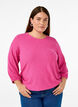 Blouse met textuur en 3/4 mouwen, Roze, Model image number 0