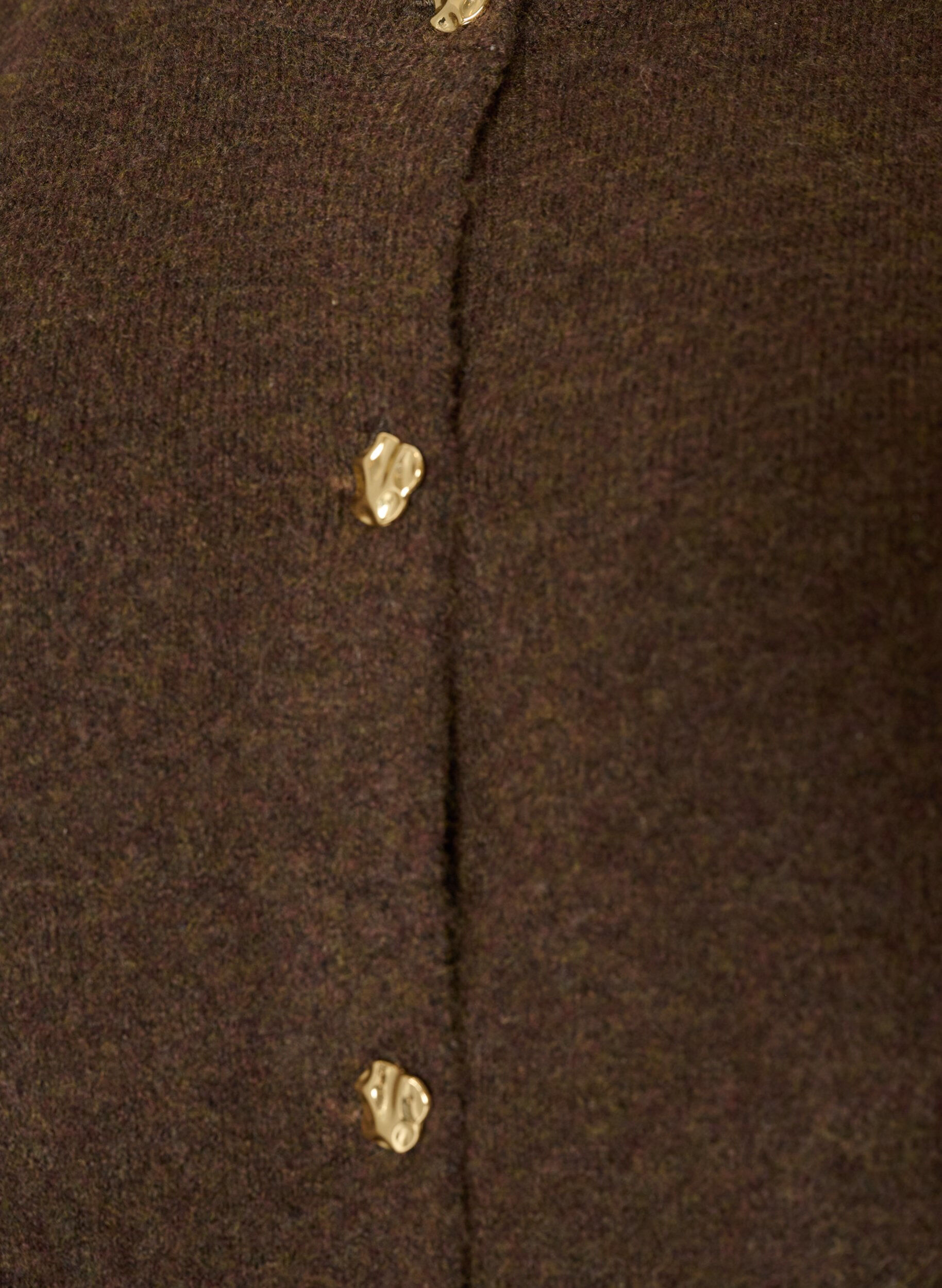 ZizziGebreide vest met decoratieve knopen, Bruin, Packshot image number 2