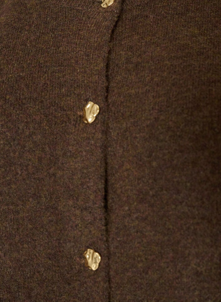 Gebreide vest met decoratieve knopen, Bruin, Packshot image number 2
