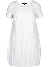 Katoenen jurk met korte mouwen, White
