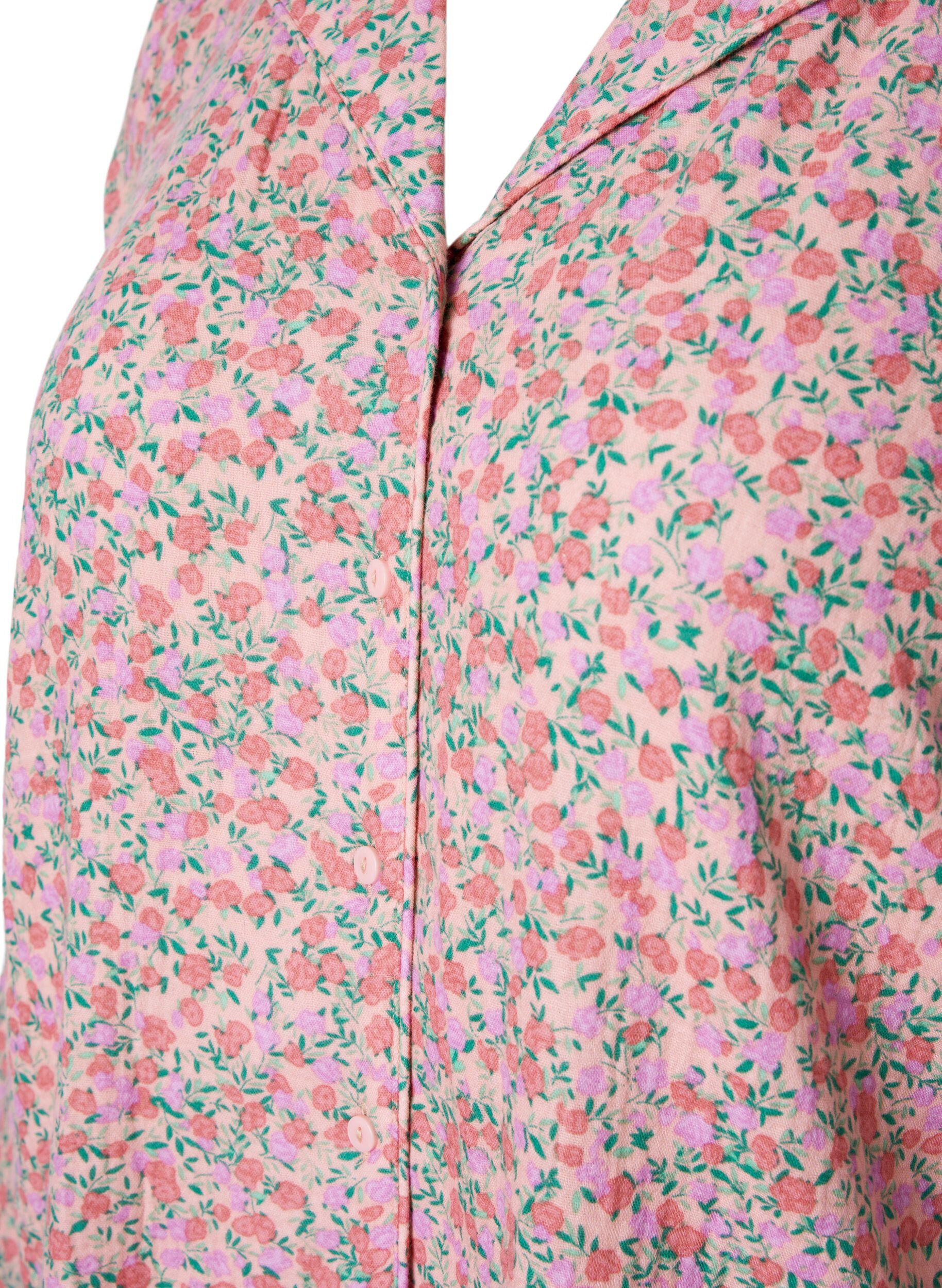 Zizzi Katoenen nachthemd met bloemenprint, Powder Pink, Packshot image number 2