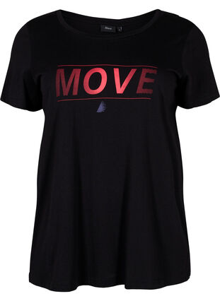 Sport-T-shirt met print, Black w. Stripe Move, Packshot image number 0