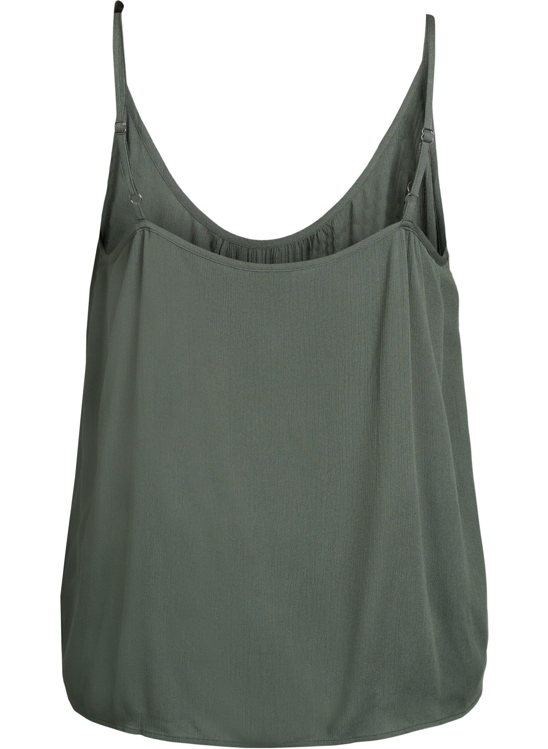 Zizzi Strap top in viscose, Groen, Packshot image number 1