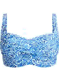 Gewatteerde bikinitop met print, Blauw