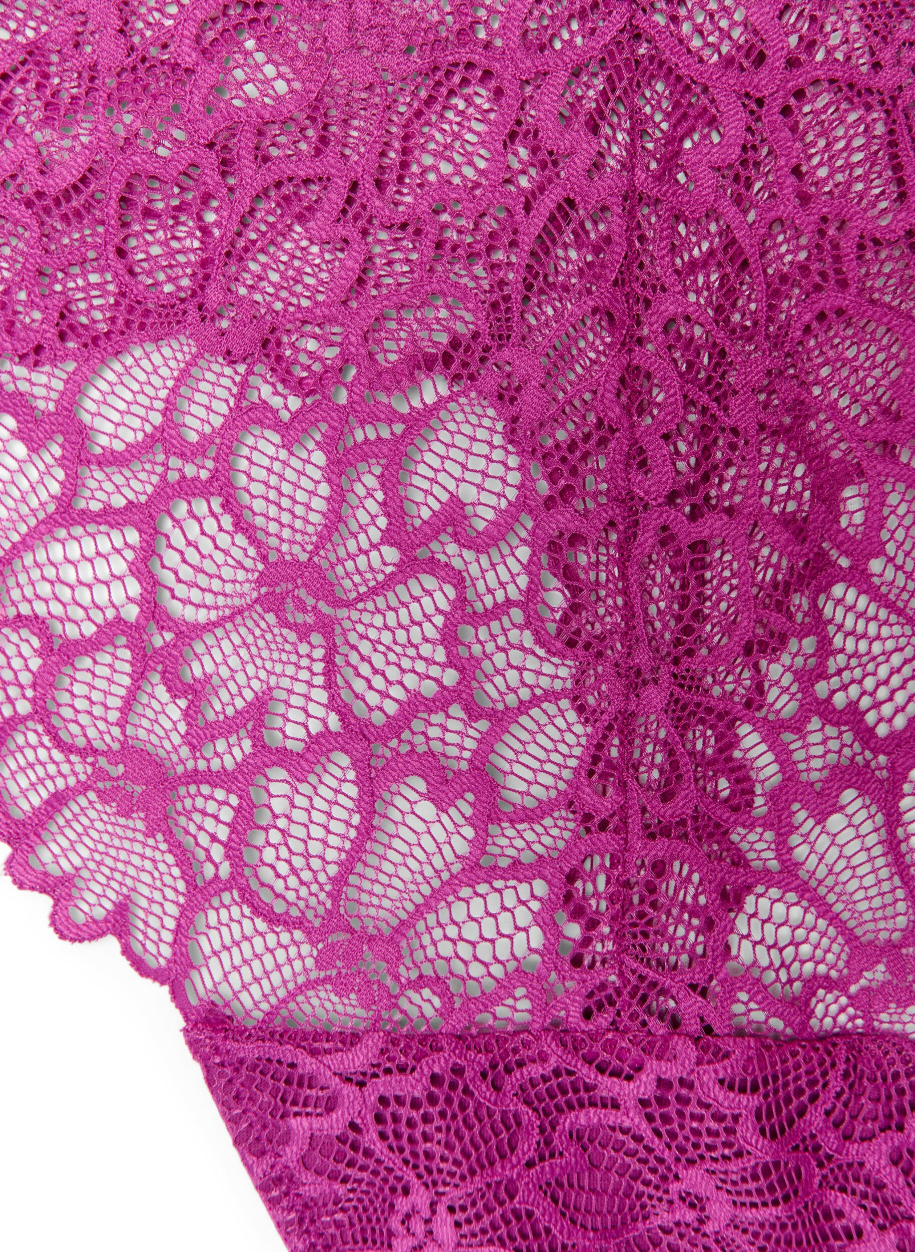 ZizziString van gebloemde kant met normale taille, Paars, Packshot image number 2