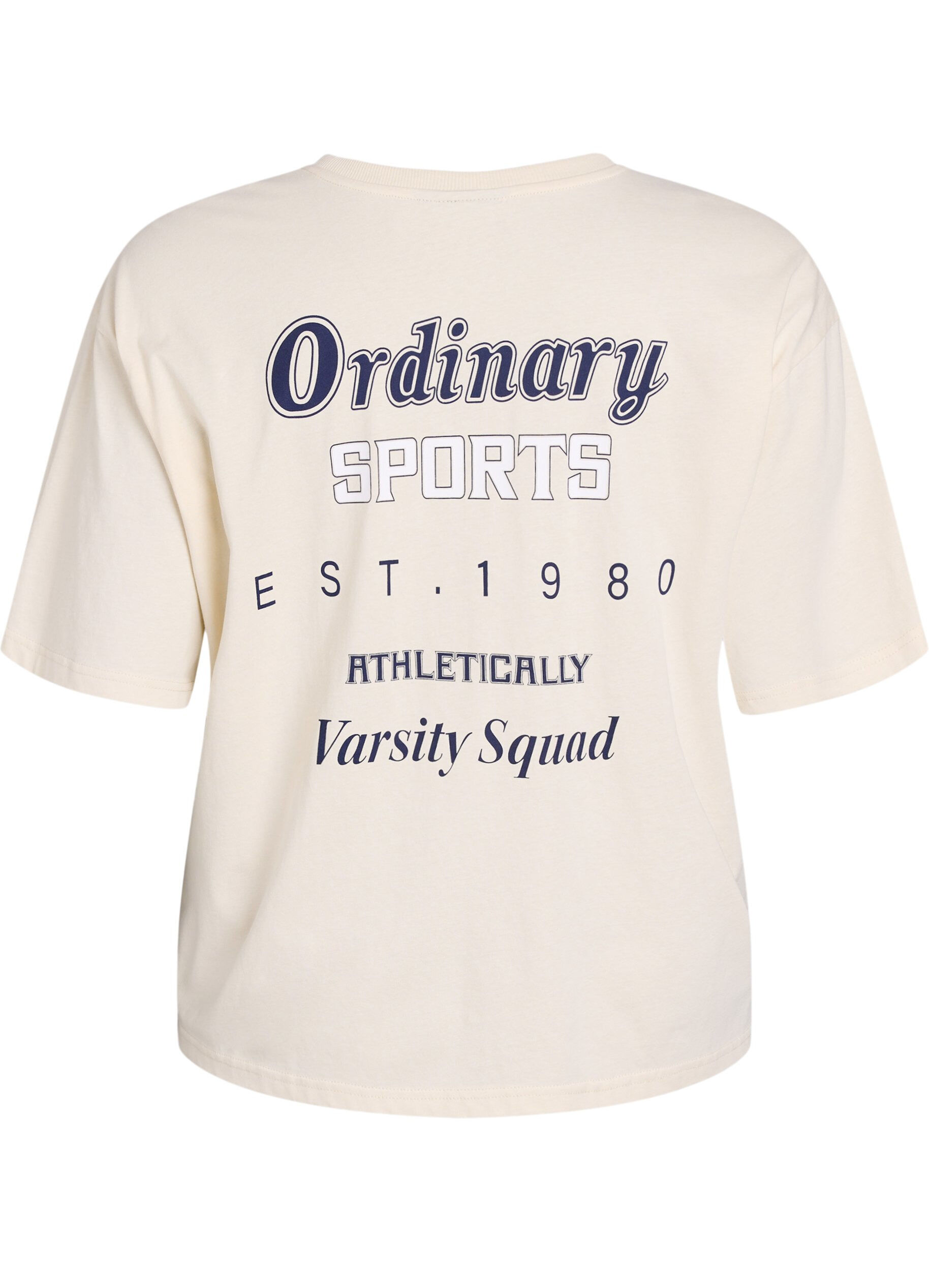 Zizzi Oversized T-shirt met rugprint, Beige, Packshot image number 1