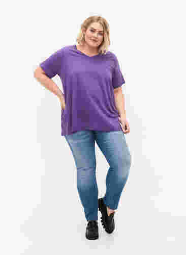 T-shirt met korte mouwen en a-vorm, Deep Lavender, Model image number 2