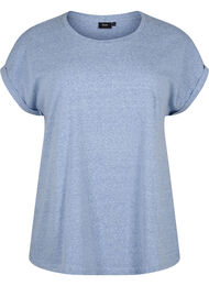 Gemêleerd T-shirt met korte mouwen, Moonlight Blue Mel. 