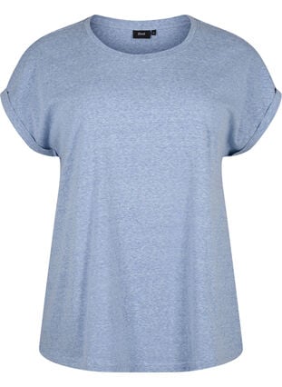 Gemêleerd T-shirt met korte mouwen, Moonlight Blue Mel. , Packshot image number 0