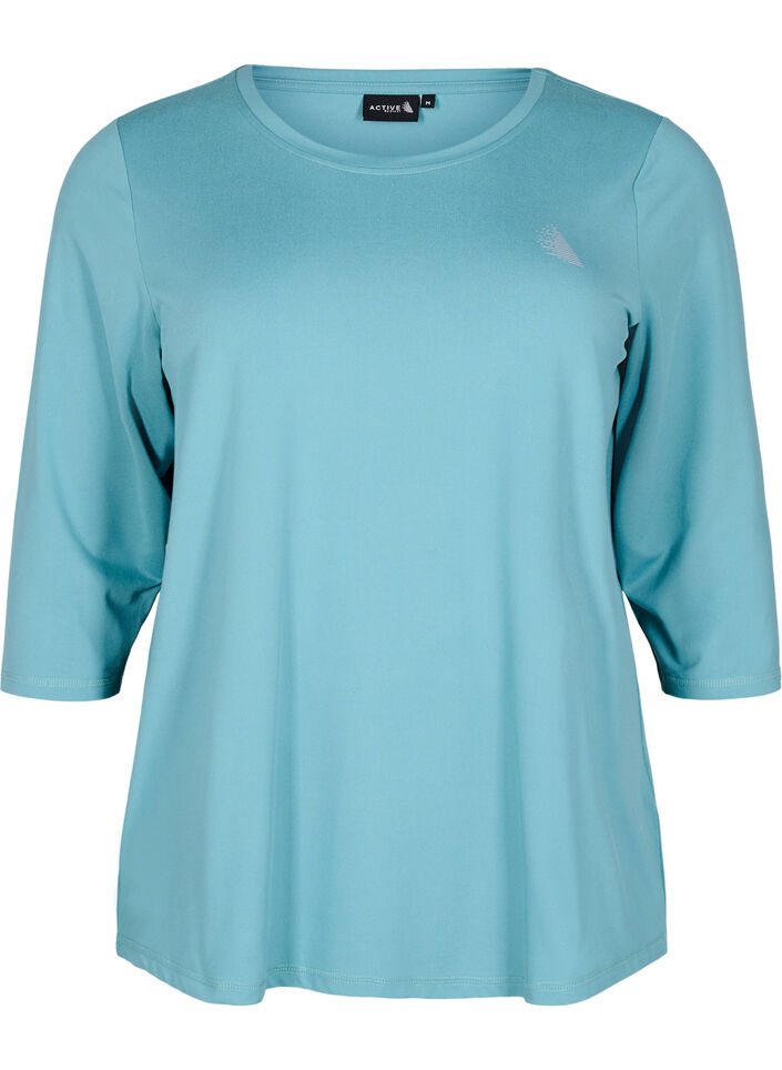 Sporttop met 3/4 mouwen, Blauw, Packshot image number 0
