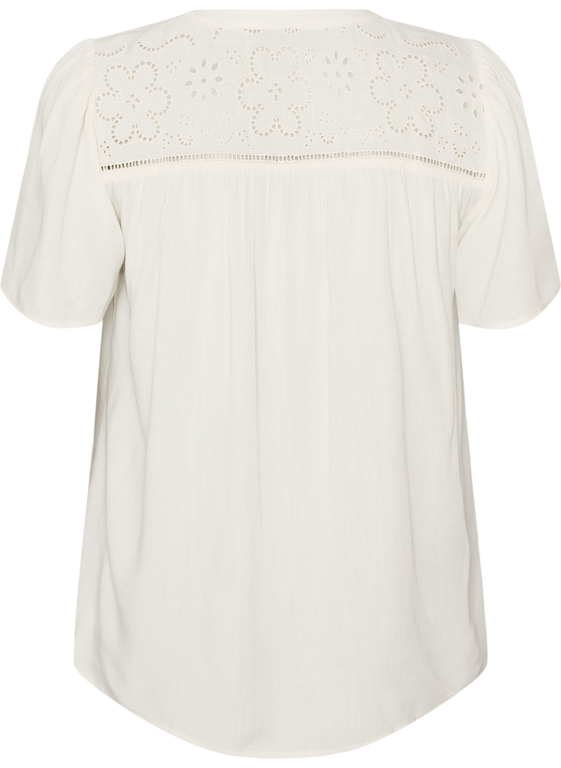 ZizziBlouse in viscose met broderie anglaise, Beige, Packshot image number 1