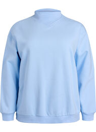 Sweatshirt met hoge kraag en lange mouwen, Blauw