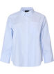 Gestreept shirt met wijde manchetten, Blauw, Packshot image number 0