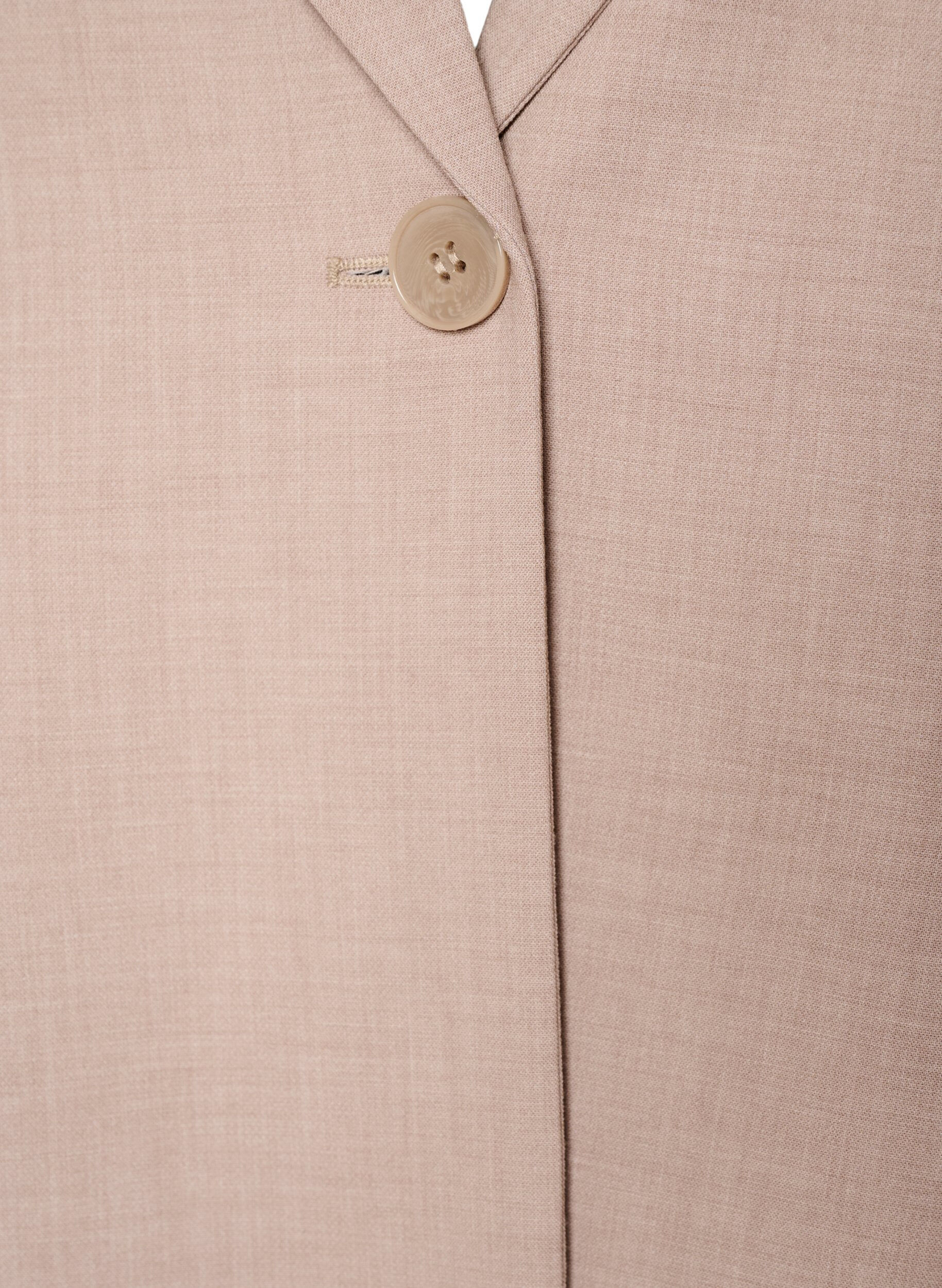 Zizzi Klassieke blazer met knoopsluiting en zakken, Beige, Packshot image number 2