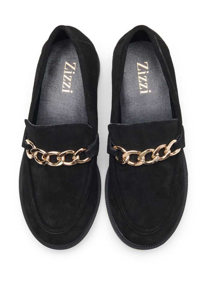 Wijde loafers, Black, Packshot image number 1