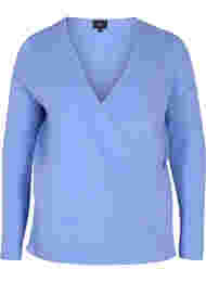 Gebreide blouse met overslag, Lavender Lustre