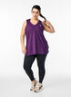 Workout top met V-hals, Paars, Model image number 1
