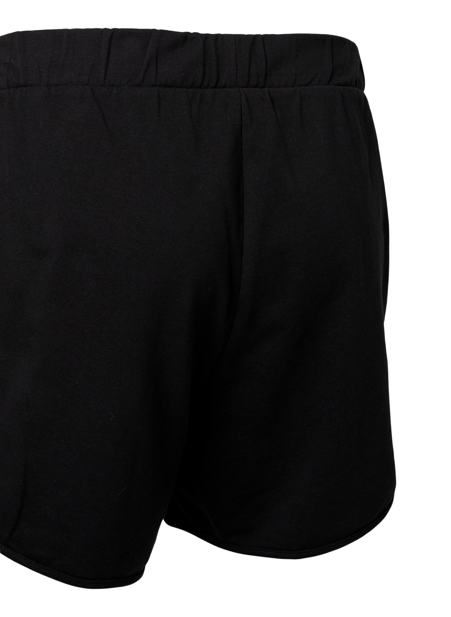 Zizzi Effen sweatshort met zakken, Black, Packshot image number 3